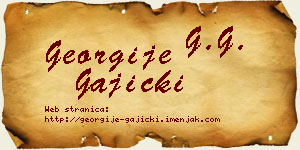 Georgije Gajicki vizit kartica